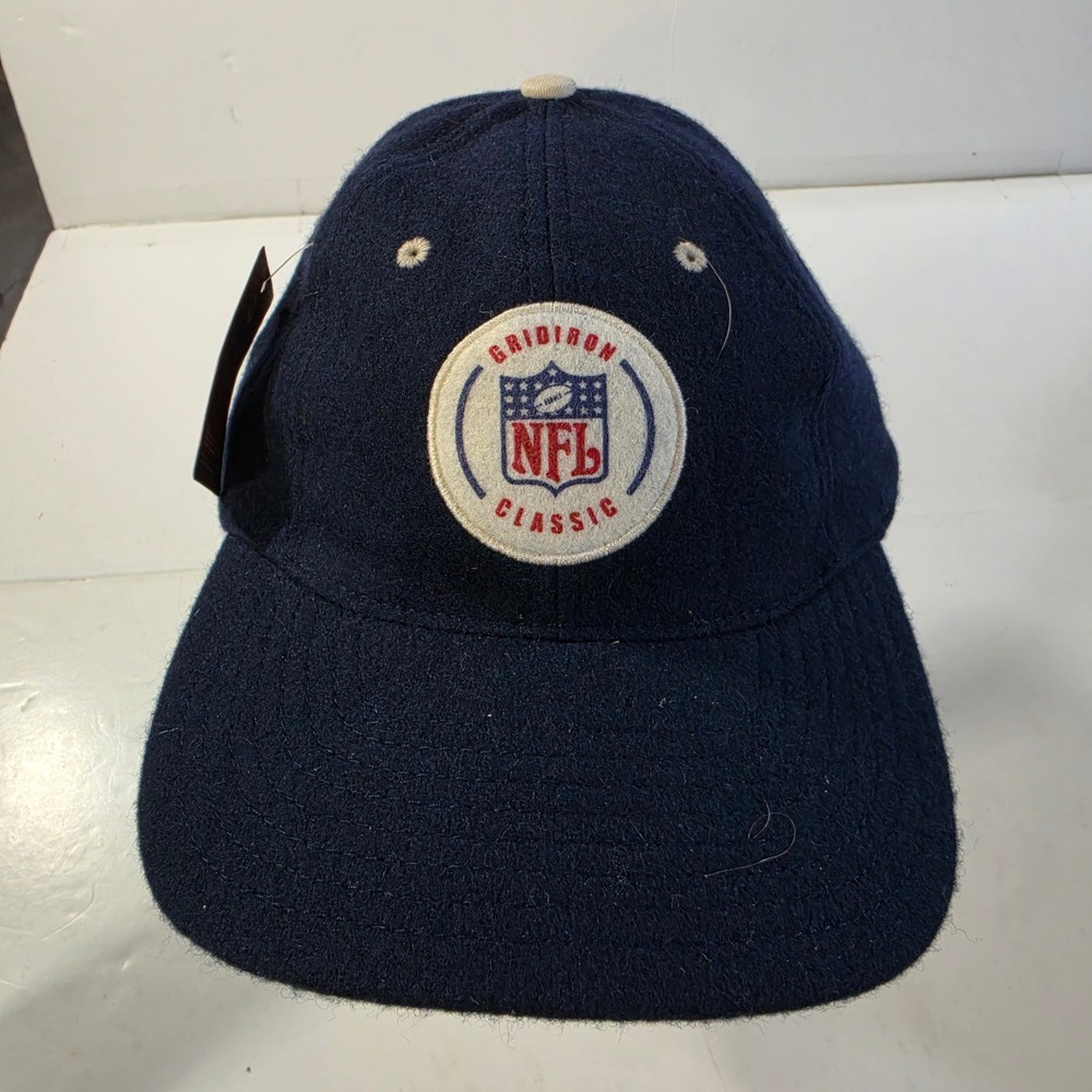 Vtg 2002 Reebok NFL Gridiron Classic Hat Navy Blue Wool Blend Strapback Cap NWT‎